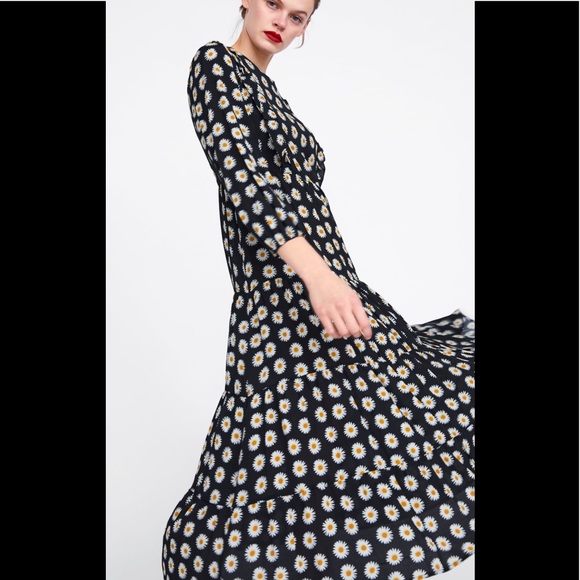 ZARA Floral Print Dress with Ruffles - Picture 5 of 8